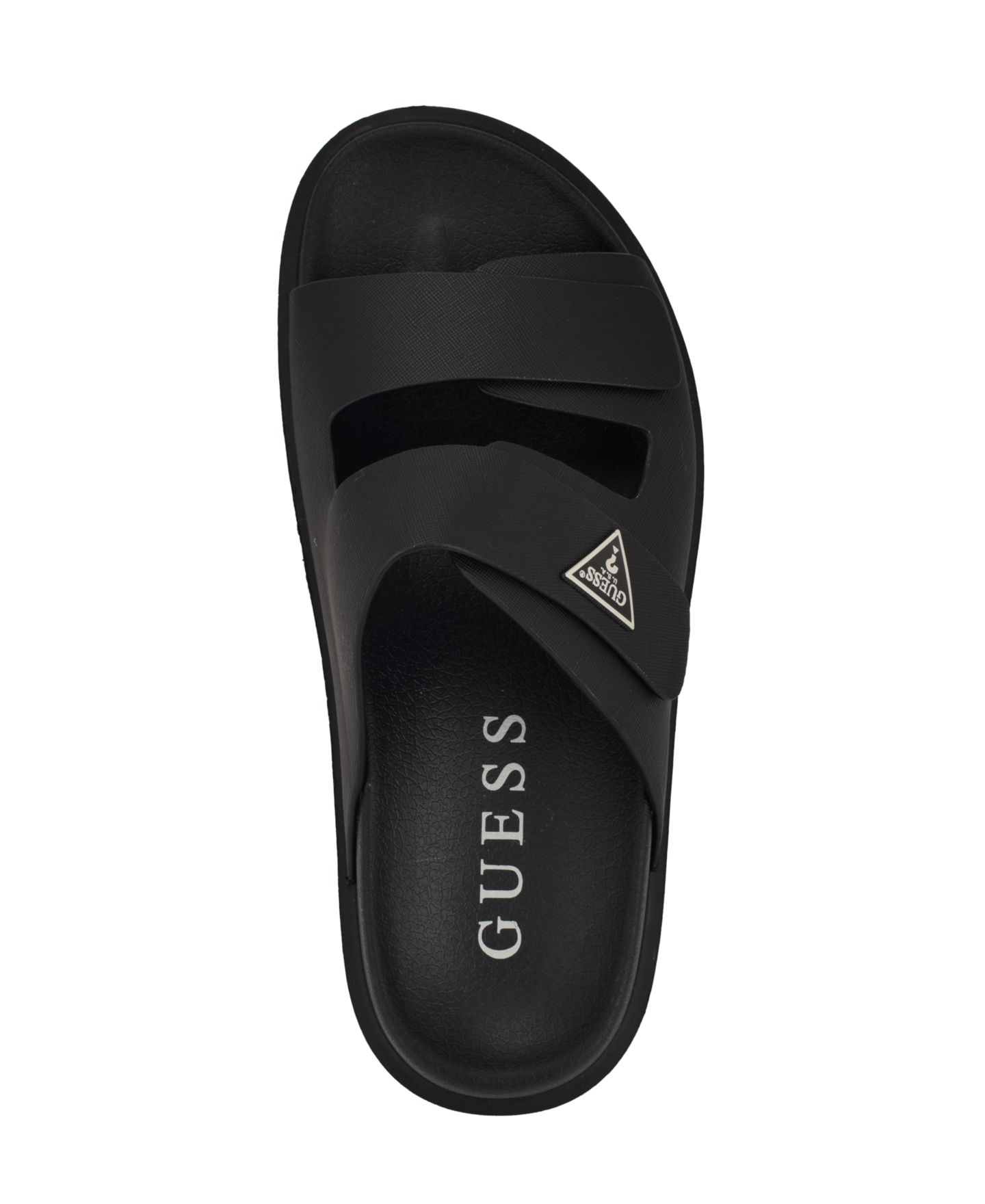 Мужские сандалии GUESS Visel Branded Slip On Fashion, цвет: Чёрный — фото 4