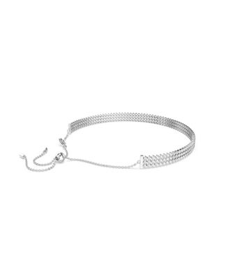 Matrix Choker Round Cut White Rhodium Plated Tennis Necklace