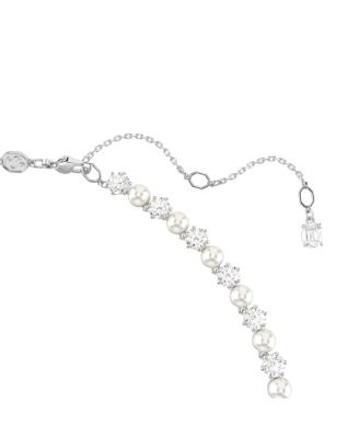 Matrix Round Cut White Rhodium Plated Tennis Necklace