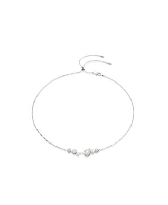 Swarovski Constella Round Cuts White Rhodium Plated Necklace - Macy's
