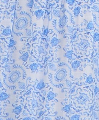 Juniors' Floral-Print Keyhole Midi Dress