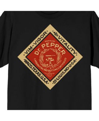 Men's Vintage Diamond Logo Crew Neck Short Sleeve Black T-shirt-XS