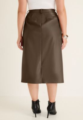 June + Vie Women's June + Vie Faux Leather Skirt
