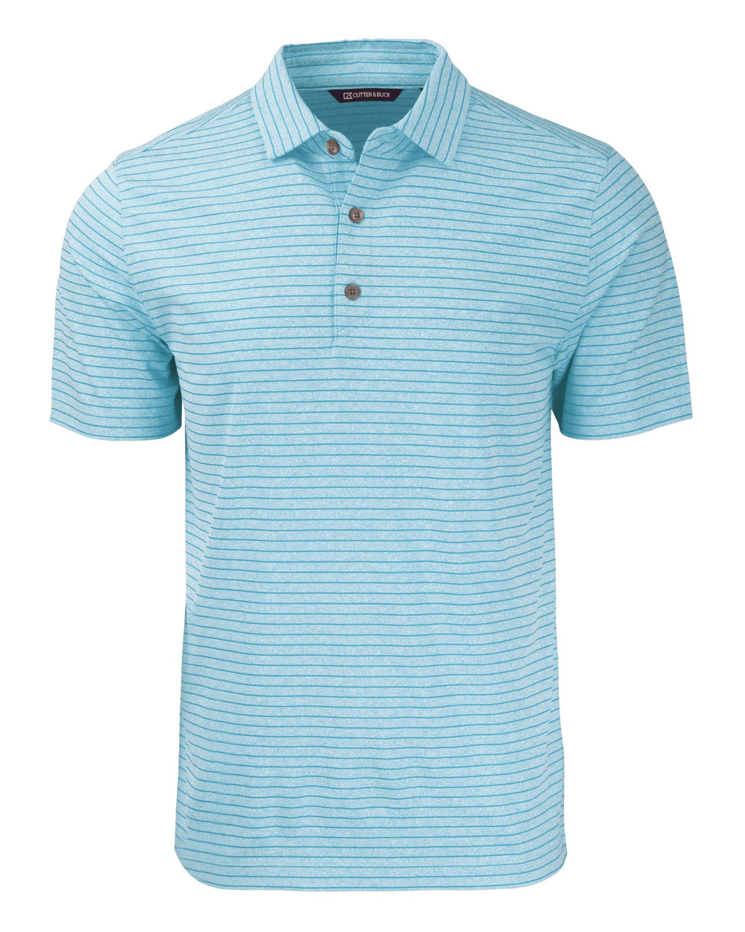 Men's Cutter and Buck Forge Eco Heather Stripe Stretch Recycled Polo