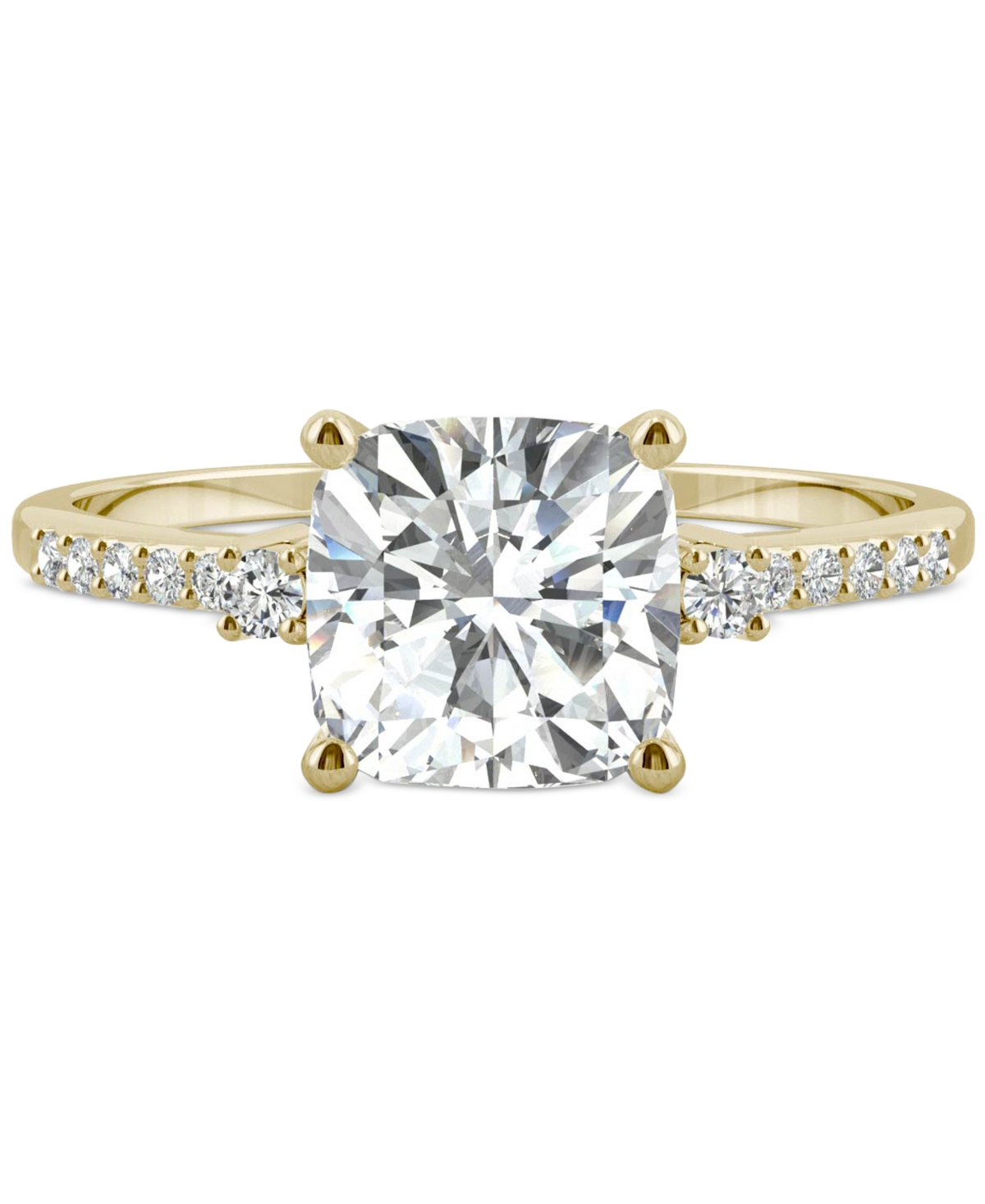 Charles & Colvard Moissanite Cushion Accented Engagement Ring (1-3/4 ct. t.w.) in 14k Yellow Gold