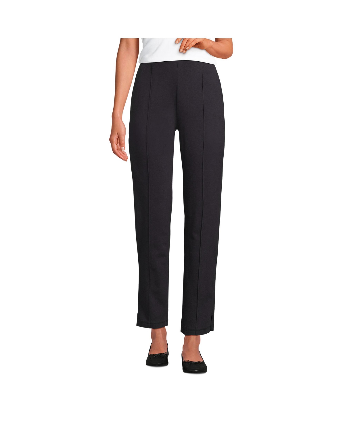 Women's Starfish High Rise Pintuck Pencil Ankle Pants - Black