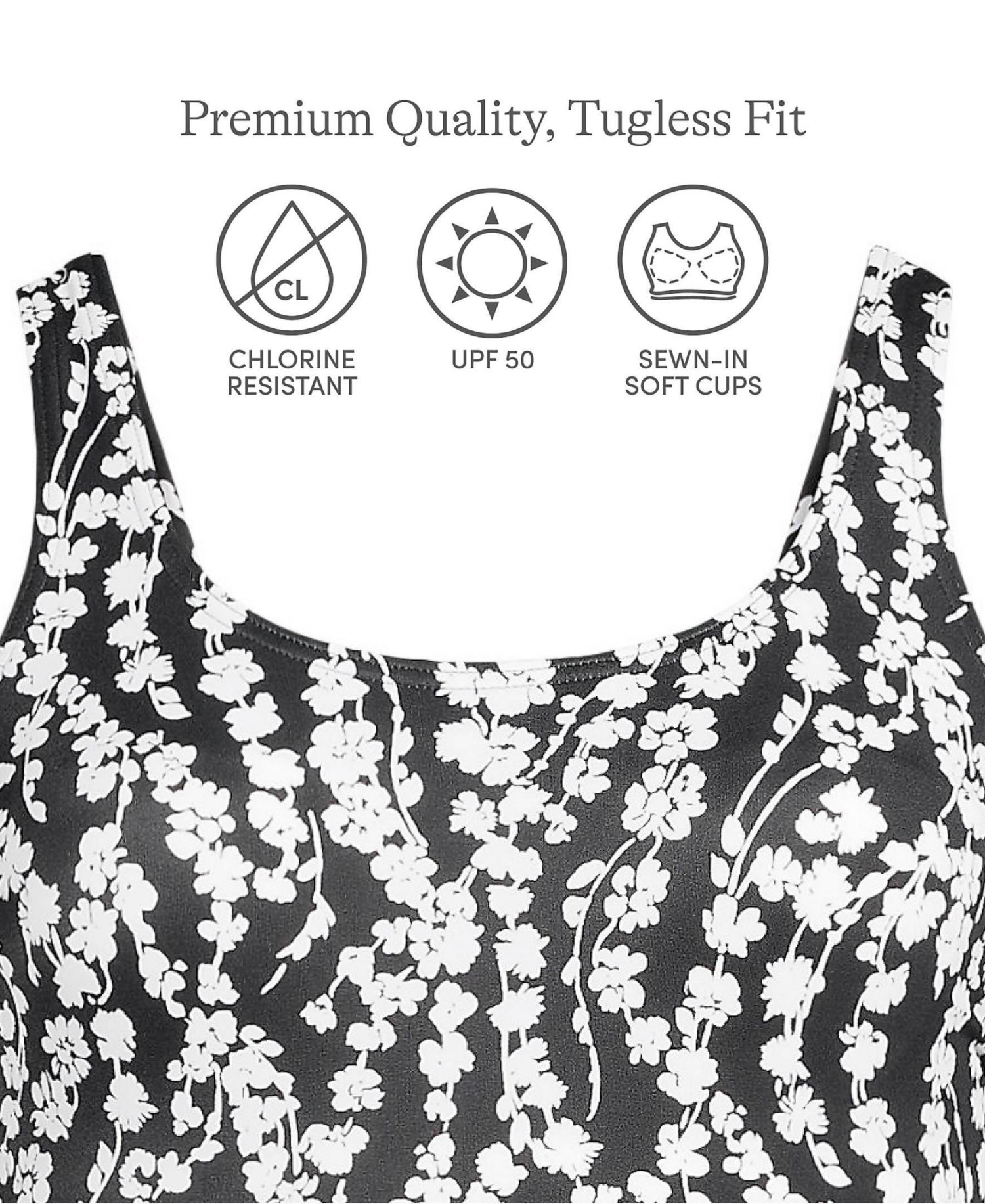 Plus Size Tugless Low Leg One Piece Swimsuit
