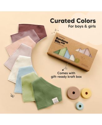 8pk Quin Bandana Bibs, Baby Bibs for Drooling and Teething, Cotton Drool Bibs for Baby Girl, Baby Boy