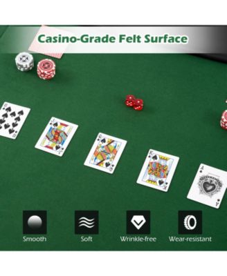 Portable 84 x 42 Inch 10-Player Foldable Padded Poker Table Top-Green