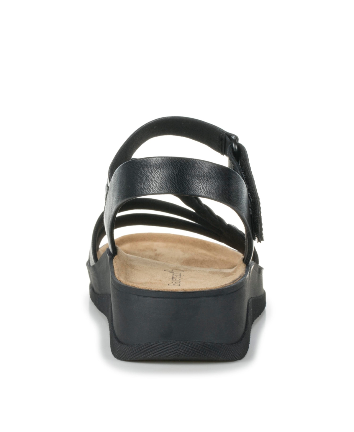 Baretraps Lena Womens Wedge Casual Footbed Sandals In Black