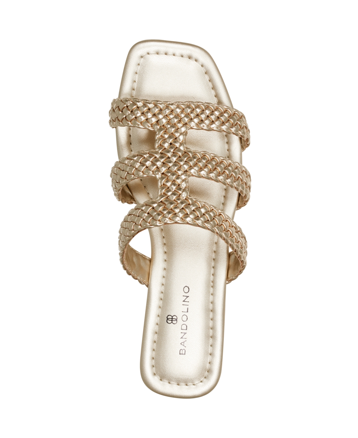 Shop Bandolino Women's Sumer Woven Caged Flat Slide Sandals In Gold