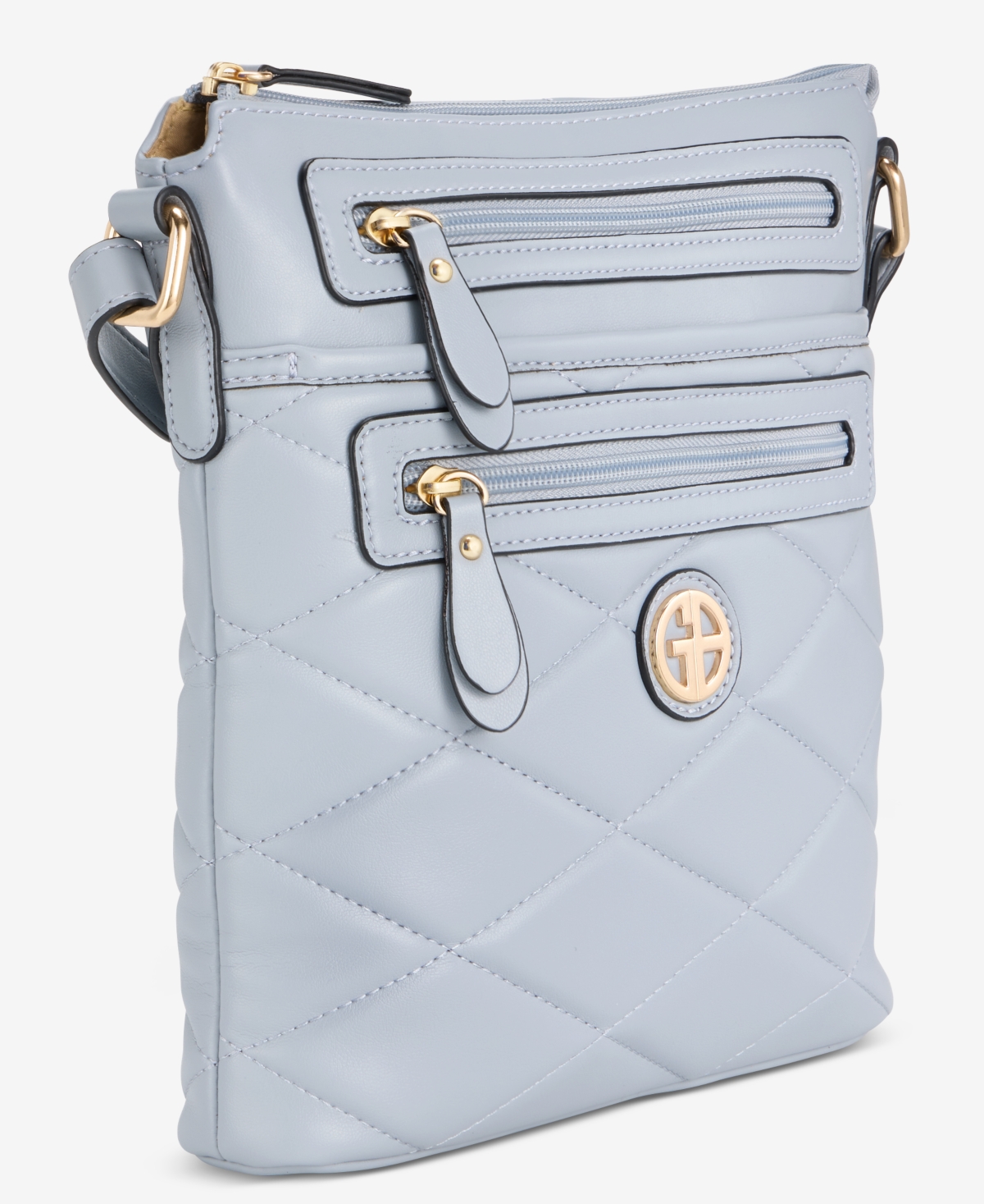 Giani Bernini Small Quilted North South Crossbody, Exclusively At Macy's In Gray