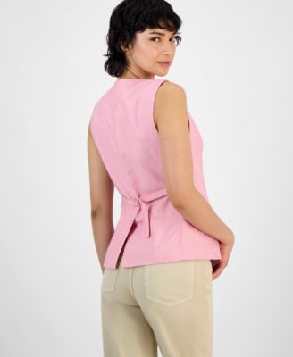 Women's V-Neck Sleeveless Button-Front Vest