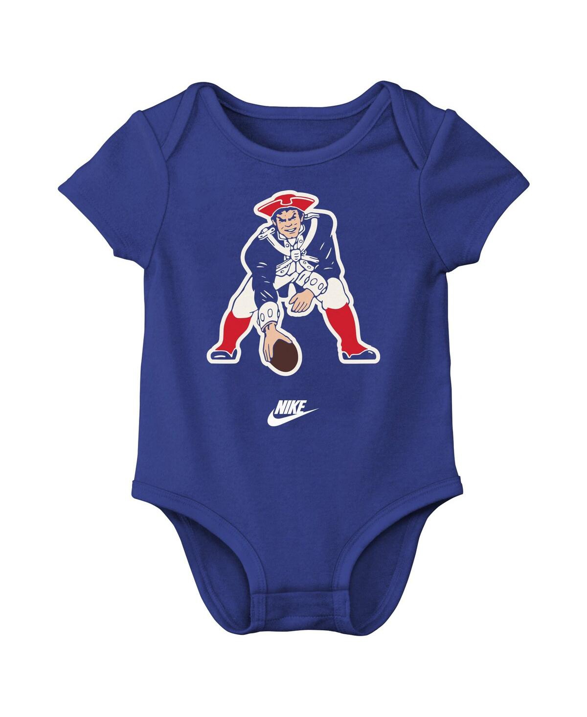 NIKE BABY BOYS AND GIRLS NEW ENGLAND PATRIOTS REWIND BODYSUIT 3-PACK 