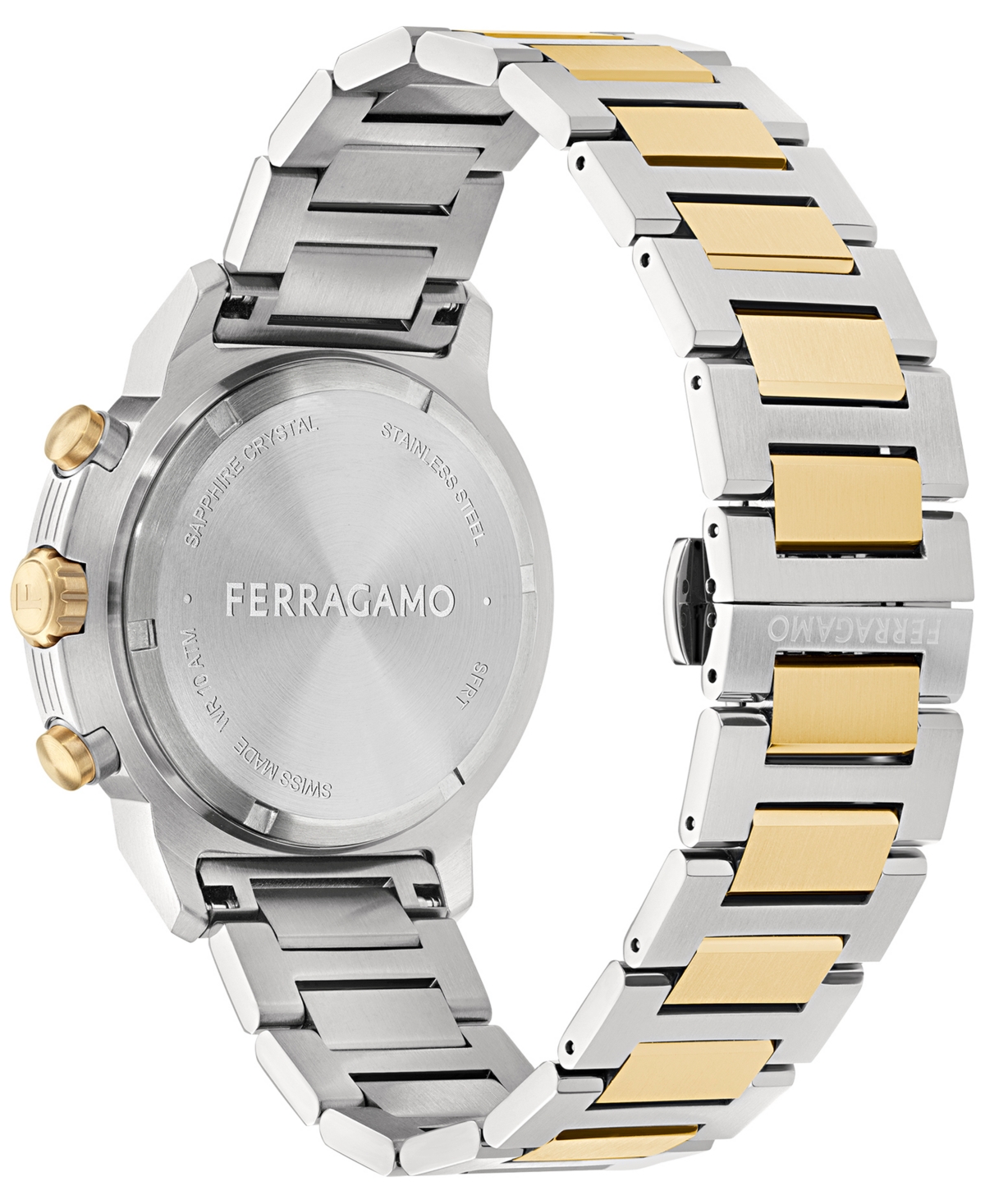 Ferragamo Men's Swiss Chronograph Sport Two-Tone Stainless Steel Bracelet Watch 44mm