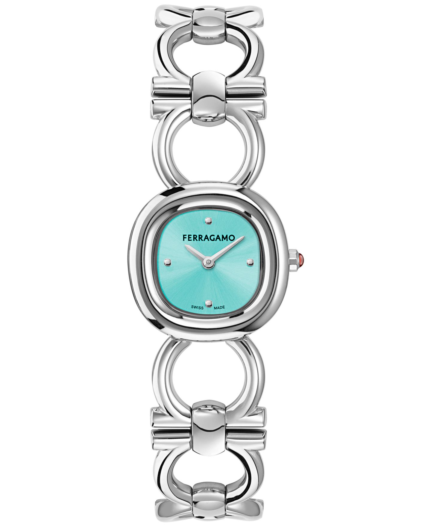 Женские часы Ferragamo Swiss Double Gancini Stainless Steel Link Bracelet Watch 25mm — фото 1