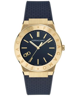 Ferragamo - Men's Swiss Blue Polyurethane Strap Watch 41mm