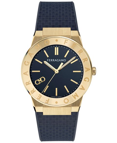 Мужские часы Ferragamo Swiss Blue Polyurethane Strap Watch 41mm
