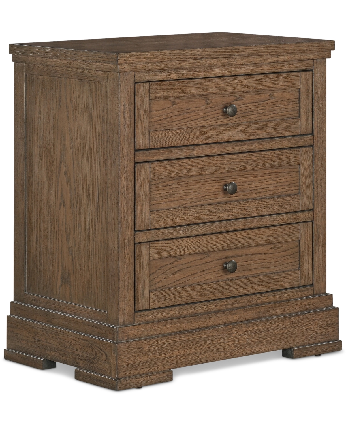 Macy's Alverton 3-drawer Nightstand In Brown