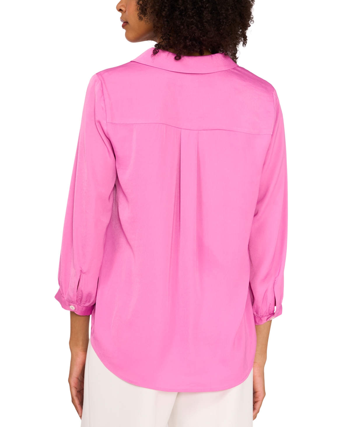 VINCE CAMUTO WOMEN'S COLLARED V-NECK TOP 