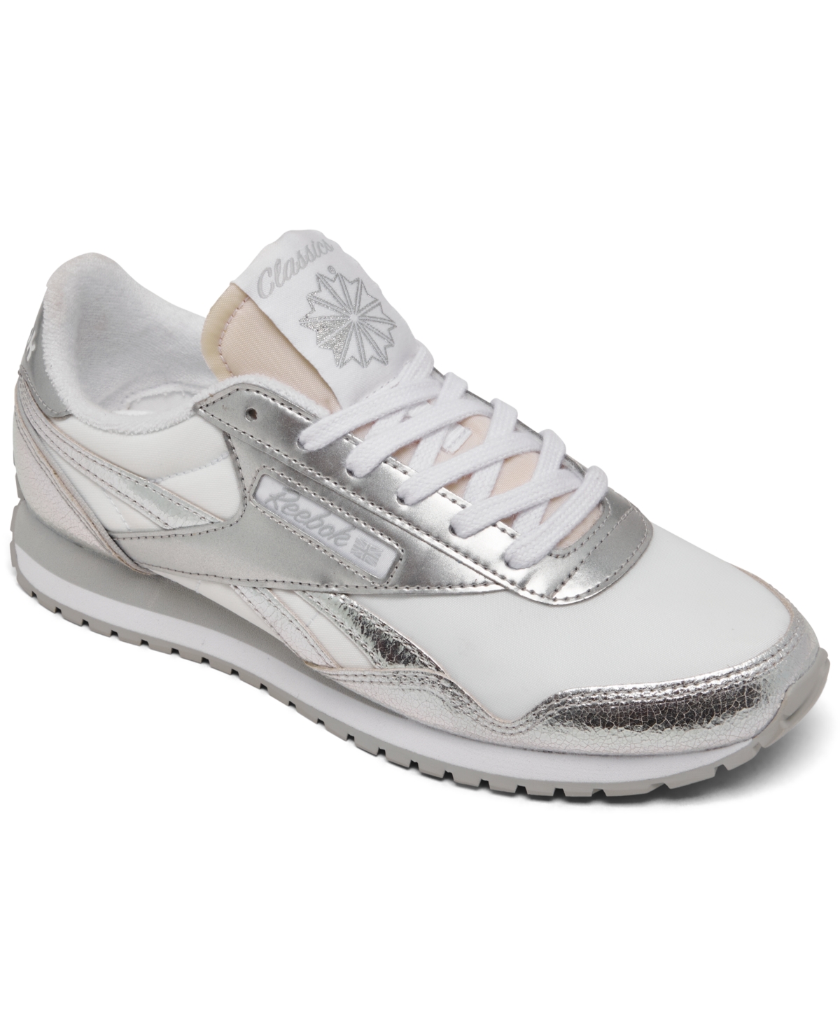 Reebok Women's Classic Az Casual Sneakers From Finish Line In White,silver