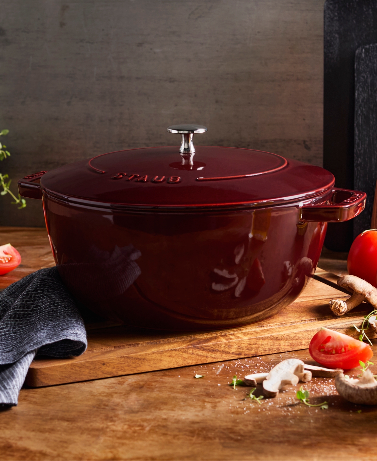 Staub Cast Iron 5-qt. Essential French Oven In Grenadine