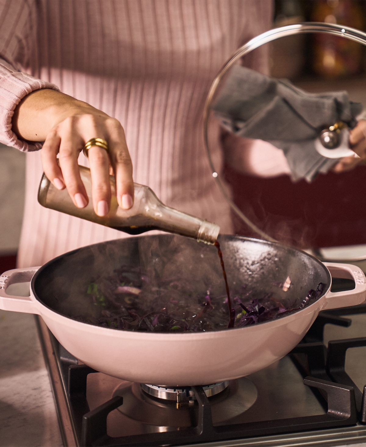 STAUB ENAMELED CAST IRON 4.5-QT. PERFECT PAN WITH LID 