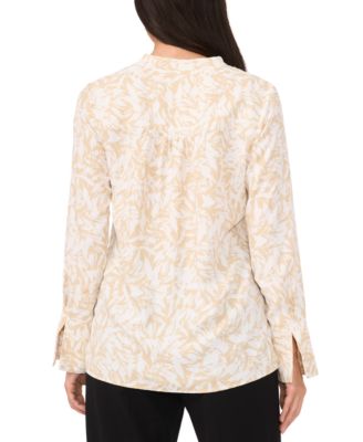 Women's Printed V-Neck Long-Sleeve Top