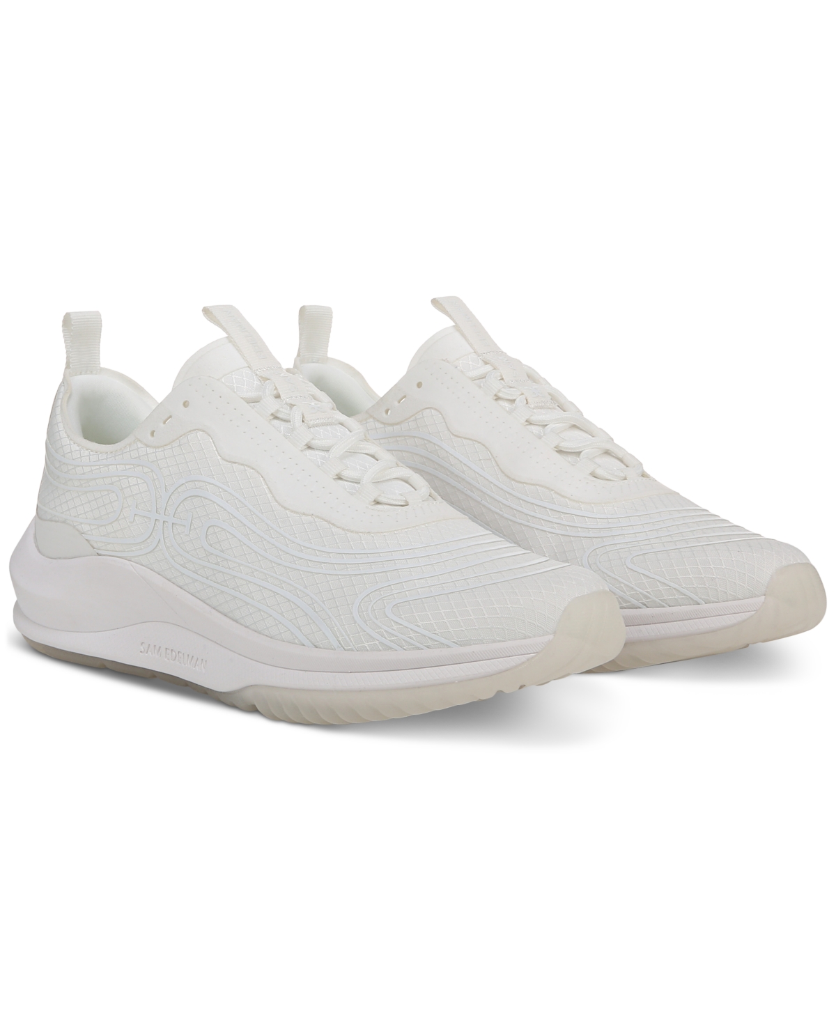 Sam Edelman Women's Miles Mixed-media Lace-up Sneakers In White Mesh