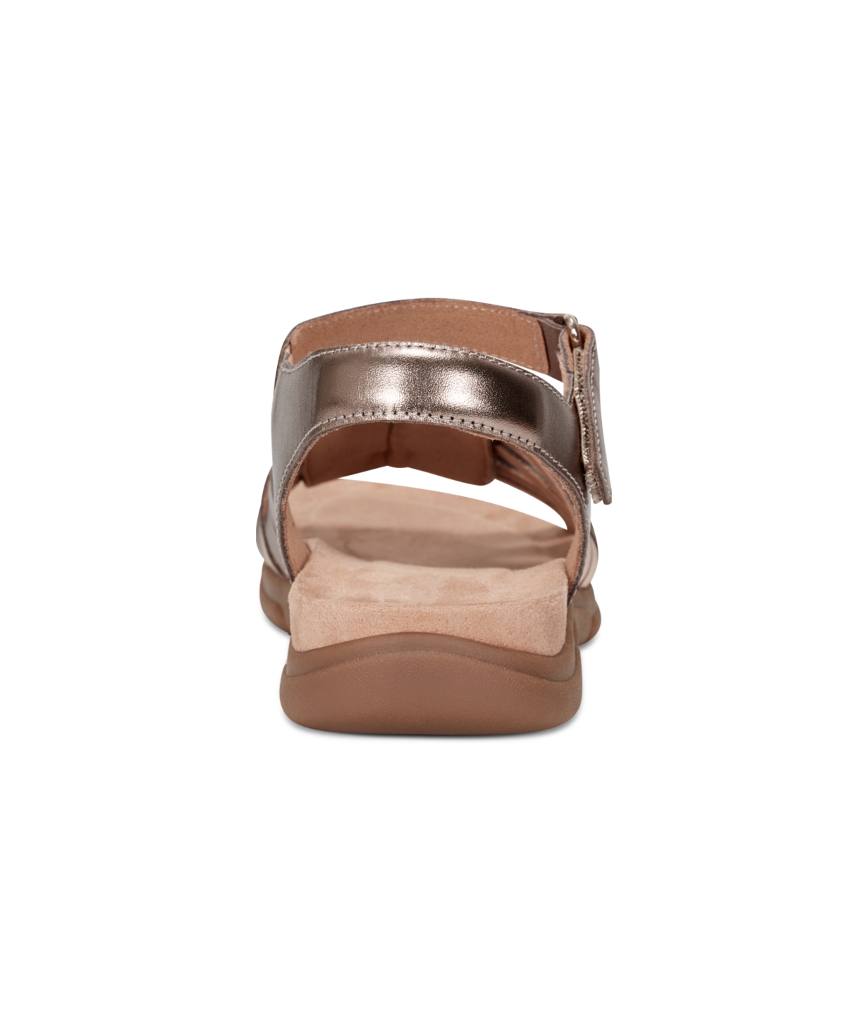 Shop Easy Spirit Women's Marlene Woven Flat Sandals In Bronze,gold Leather