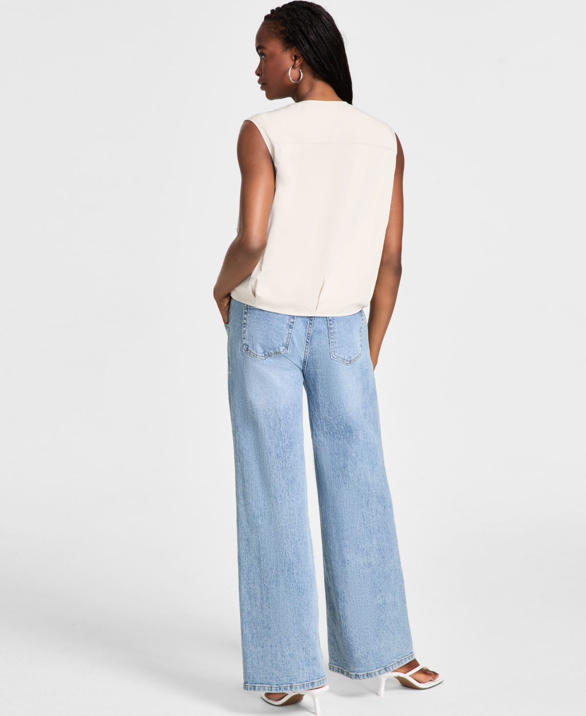 BAR III WOMEN'S BUBBLE-HEM CARGO VEST, EXCLUSIVELY AT MACY'S 