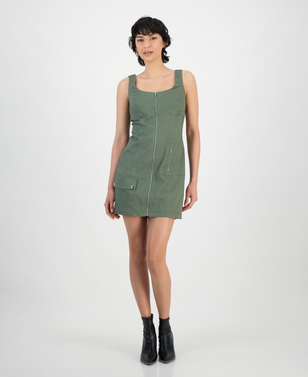 BAR III WOMEN'S SLEEVELESS SWEETHEART CARGO MINI DRESS, EXCLUSIVELY AT MACY'S 