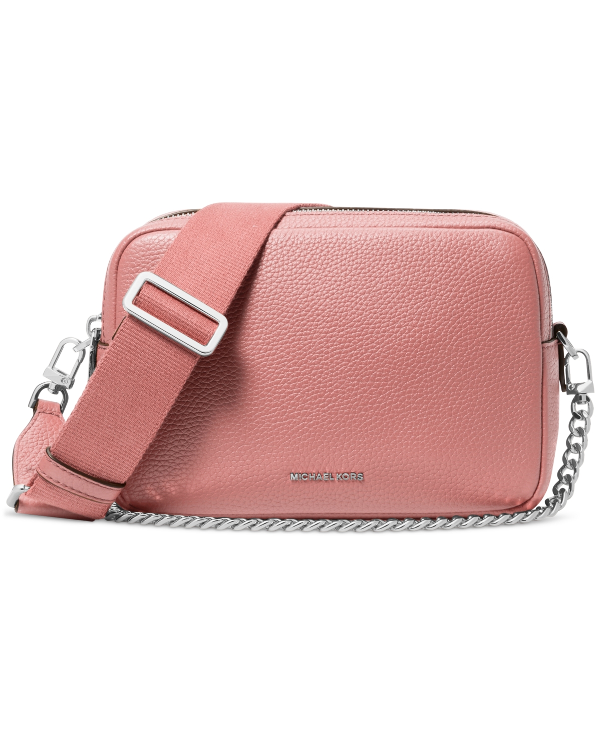 Michael Kors Michael  Bryant Medium Leather Double Zip Chain Camera Crossbody In Green