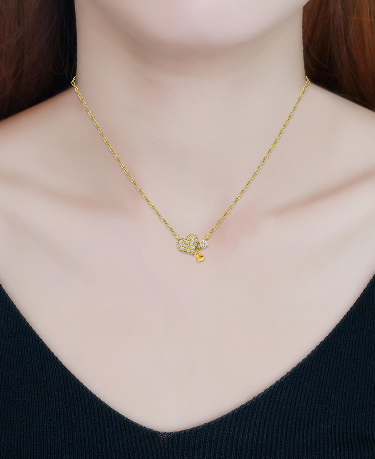 Giani Bernini Cubic Zirconia Heart Pendant Necklace (3/8 Ct. T.w.) In 18k Gold-plated Sterling Silver, 16" + 2" Ex In Gold