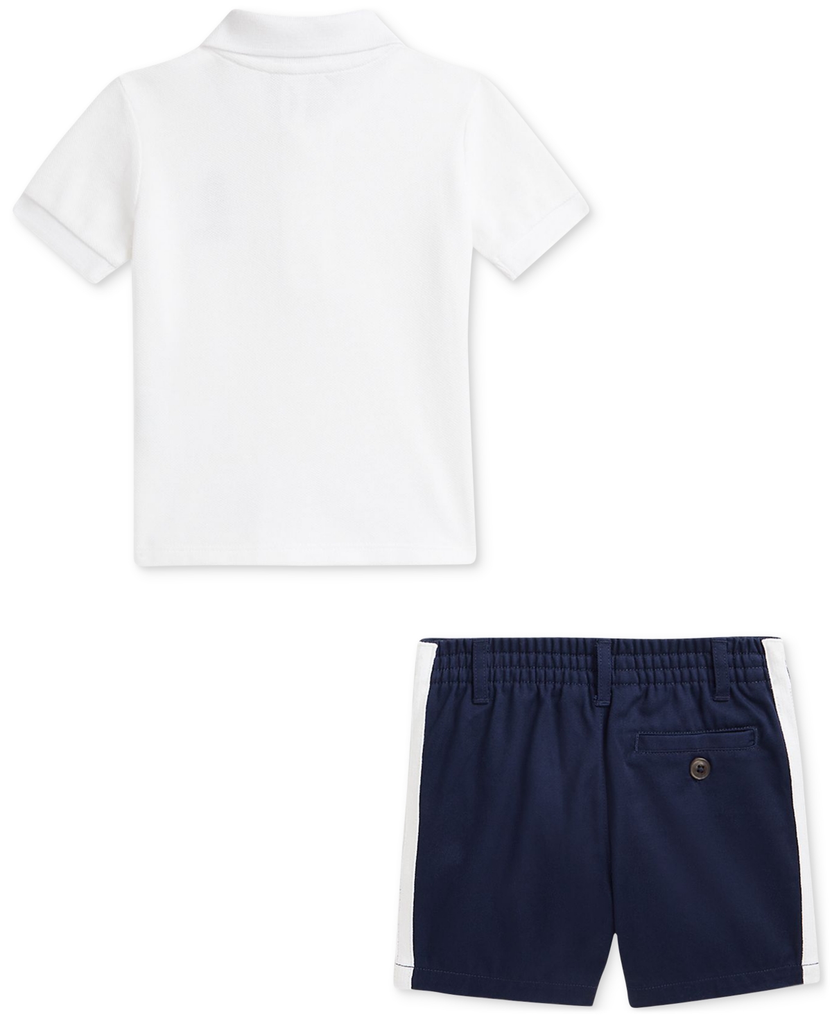Polo Ralph Lauren Baby Boys Mesh Polo Shirt & Chino Short Set In White