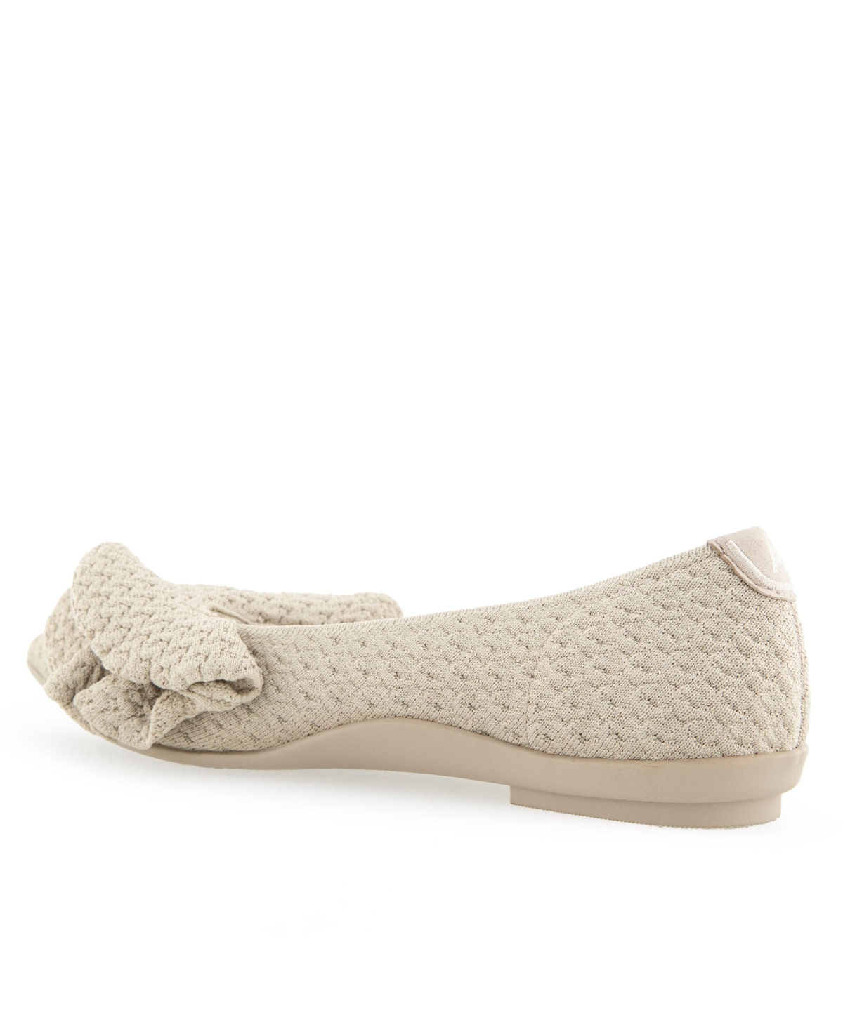 Shop Aerosoles Women's Damira Pointed Toe Dress Flats In Stone Textured Knit Fabric