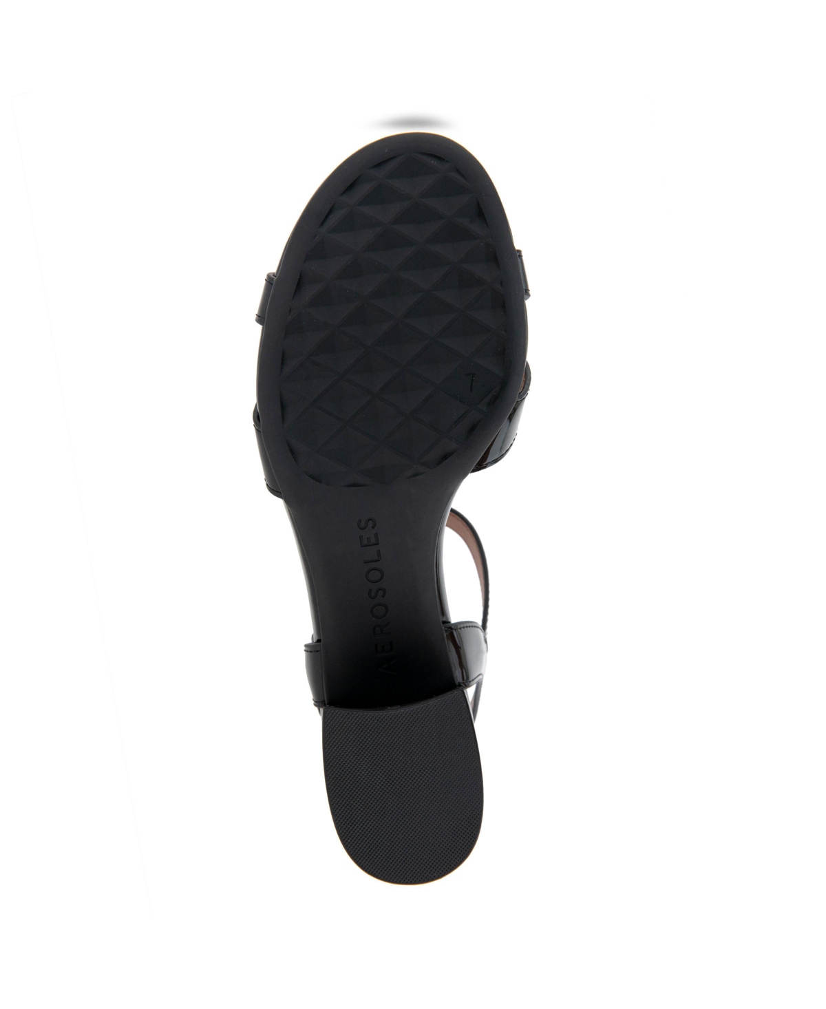 Aerosoles Women's Cinzia Round Toe Dress Sandals In Black Patent Faux Leather