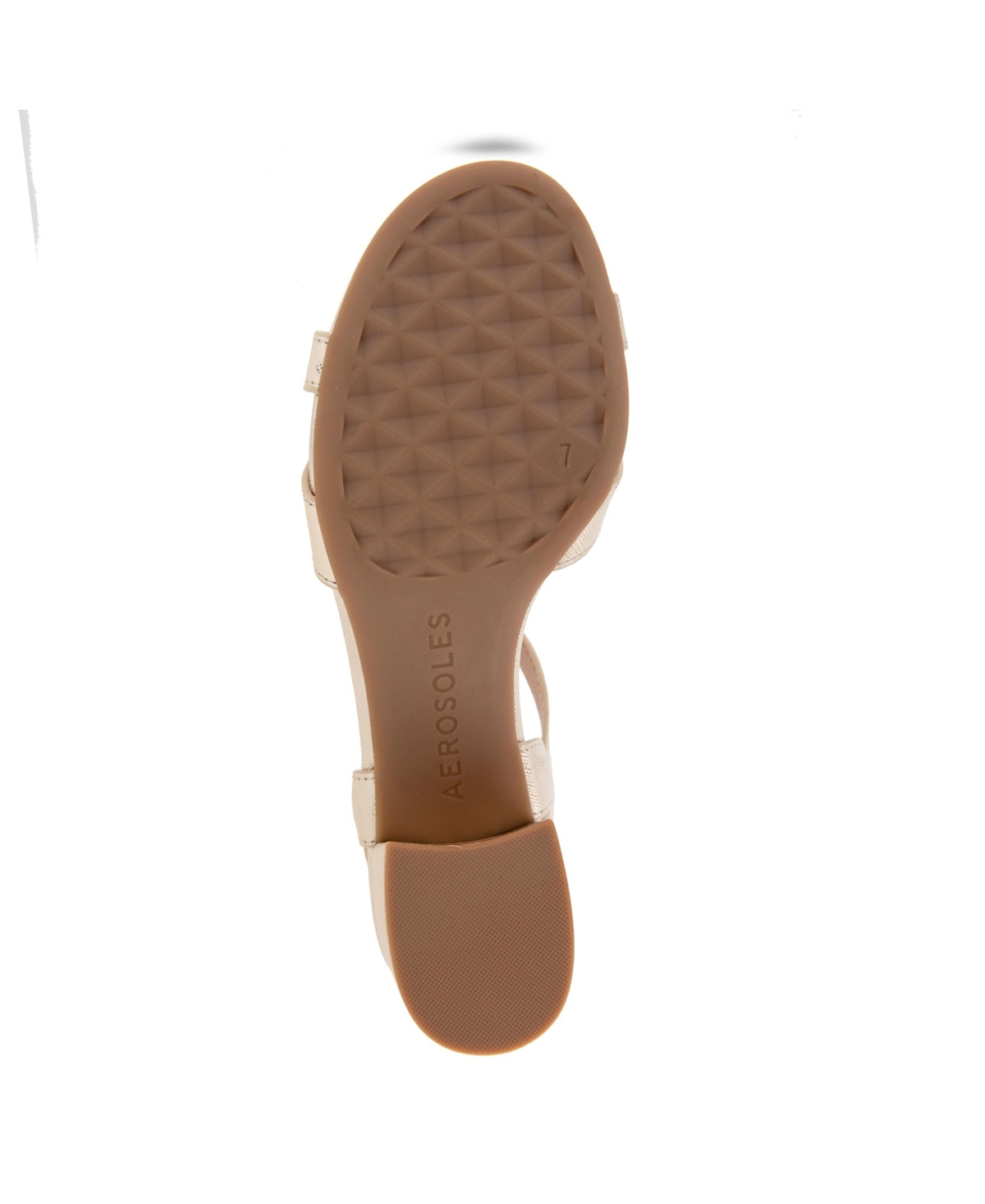 Shop Aerosoles Women's Cinzia Round Toe Dress Sandals In Gold Metallic Textured Faux Leather