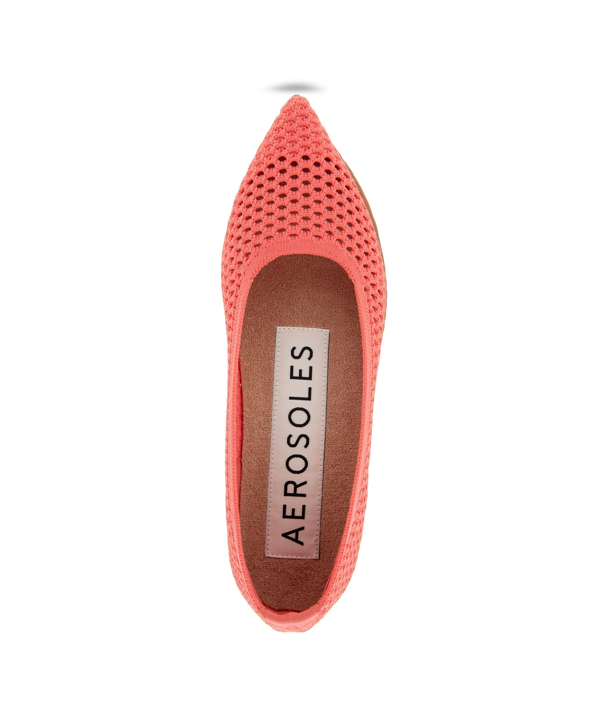 Shop Aerosoles Women's Danielle Pointed Toe Flat Flats In Coral Textured Knit Fabric