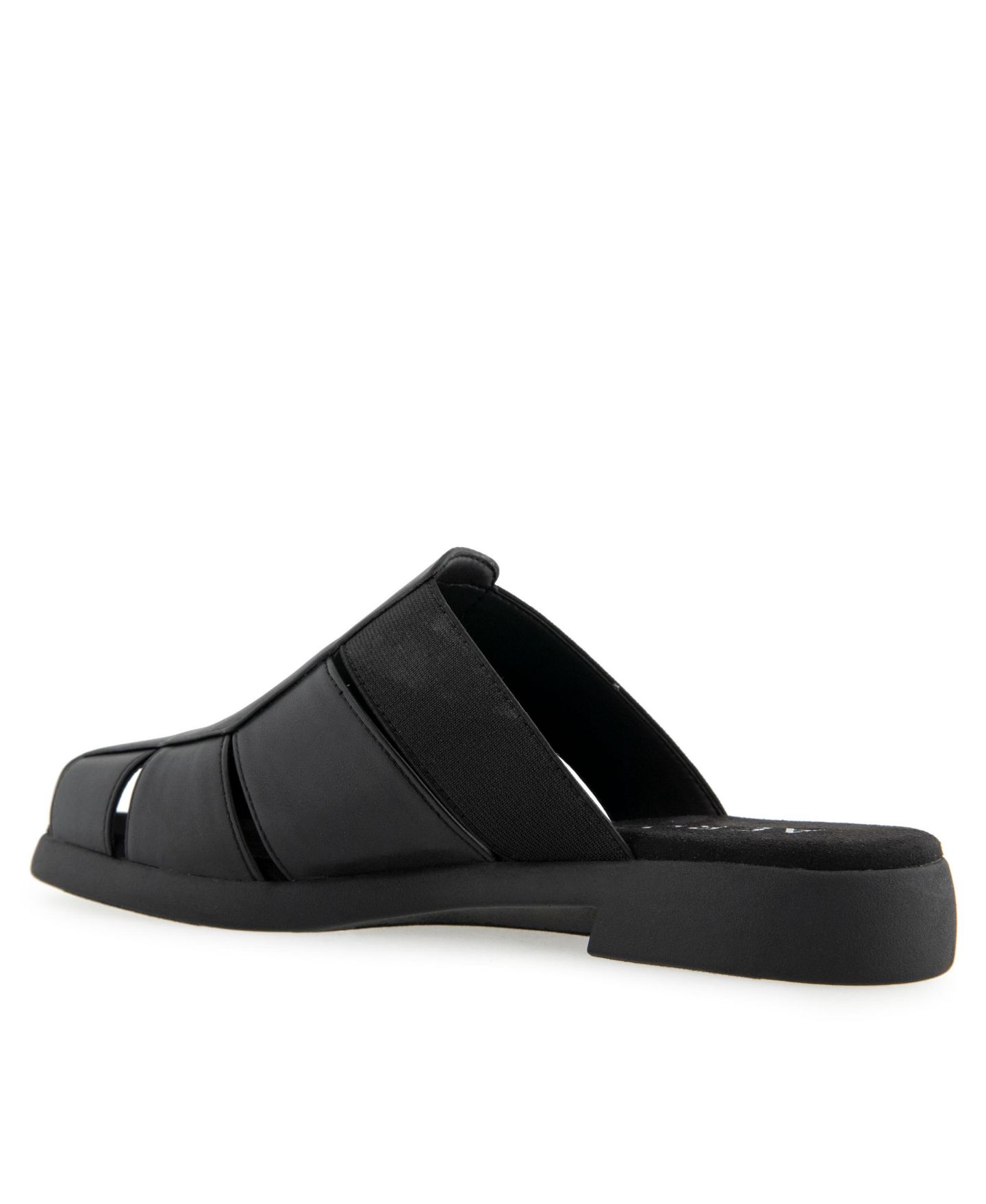 Женские сабо Aerosoles 4Ever Almond Toe Flat Mule, цвет: Чёрная искусственная кожа — фото 6
