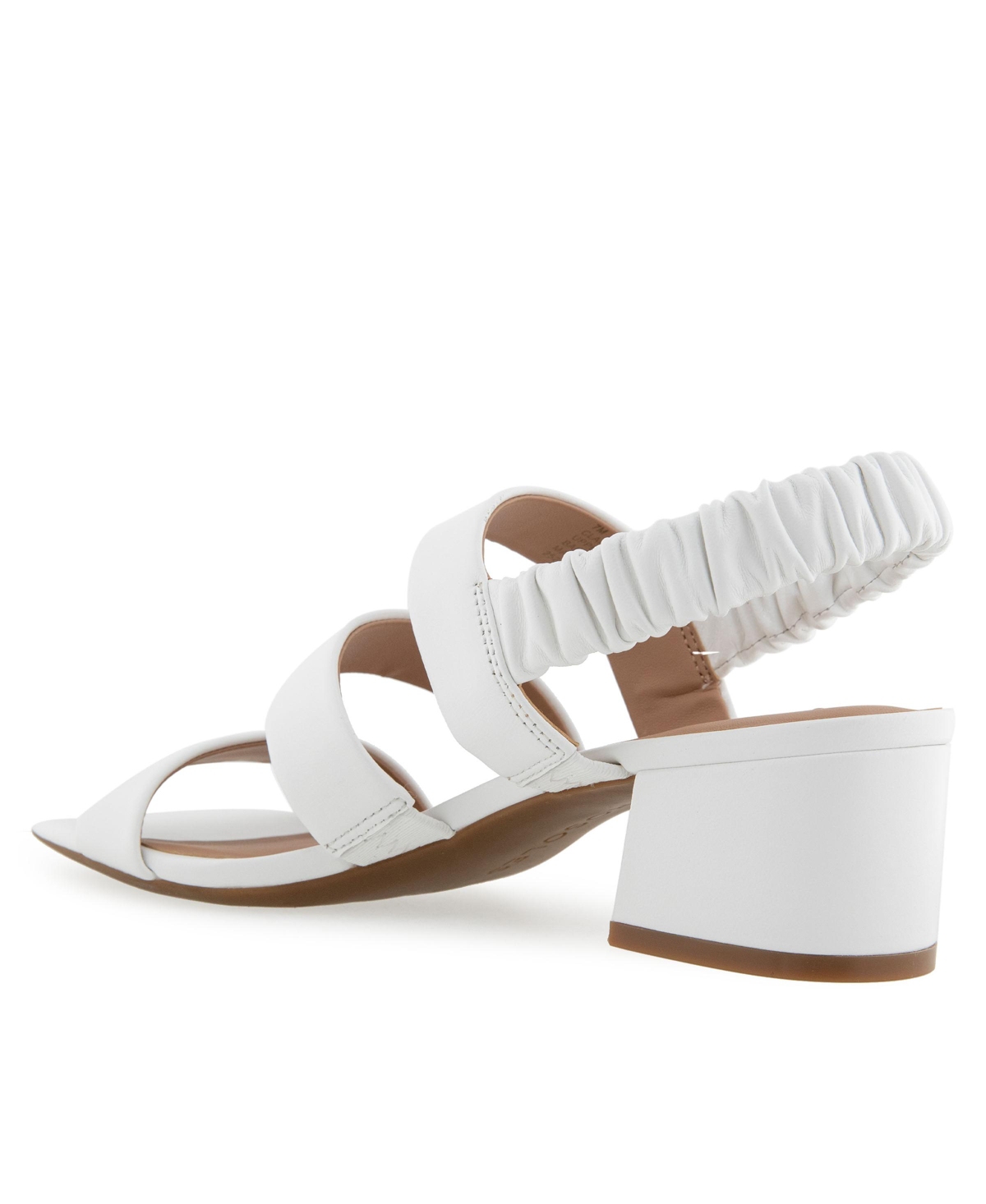 Shop Aerosoles Women's Clarissa Round Toe Slingback Sandals In White Leather