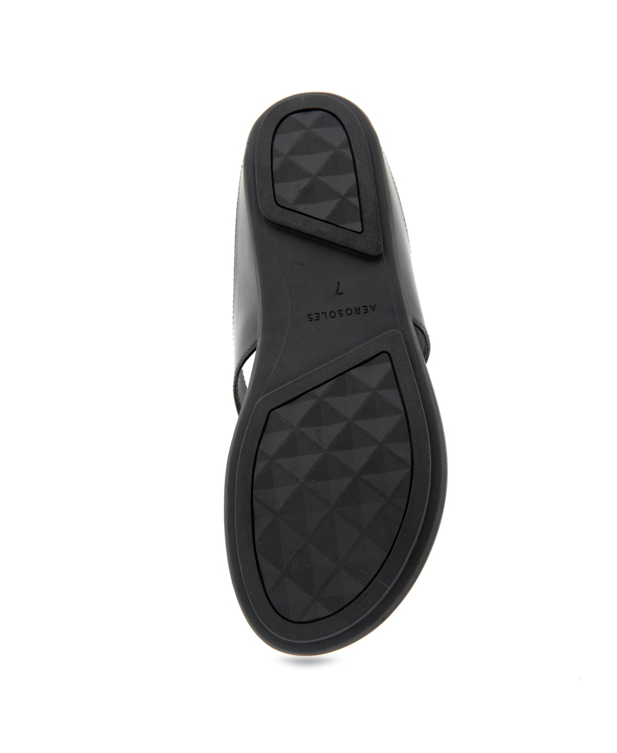 Shop Aerosoles Women's Fisher Round Toe Thong Sandals In Black Patent Faux Leather