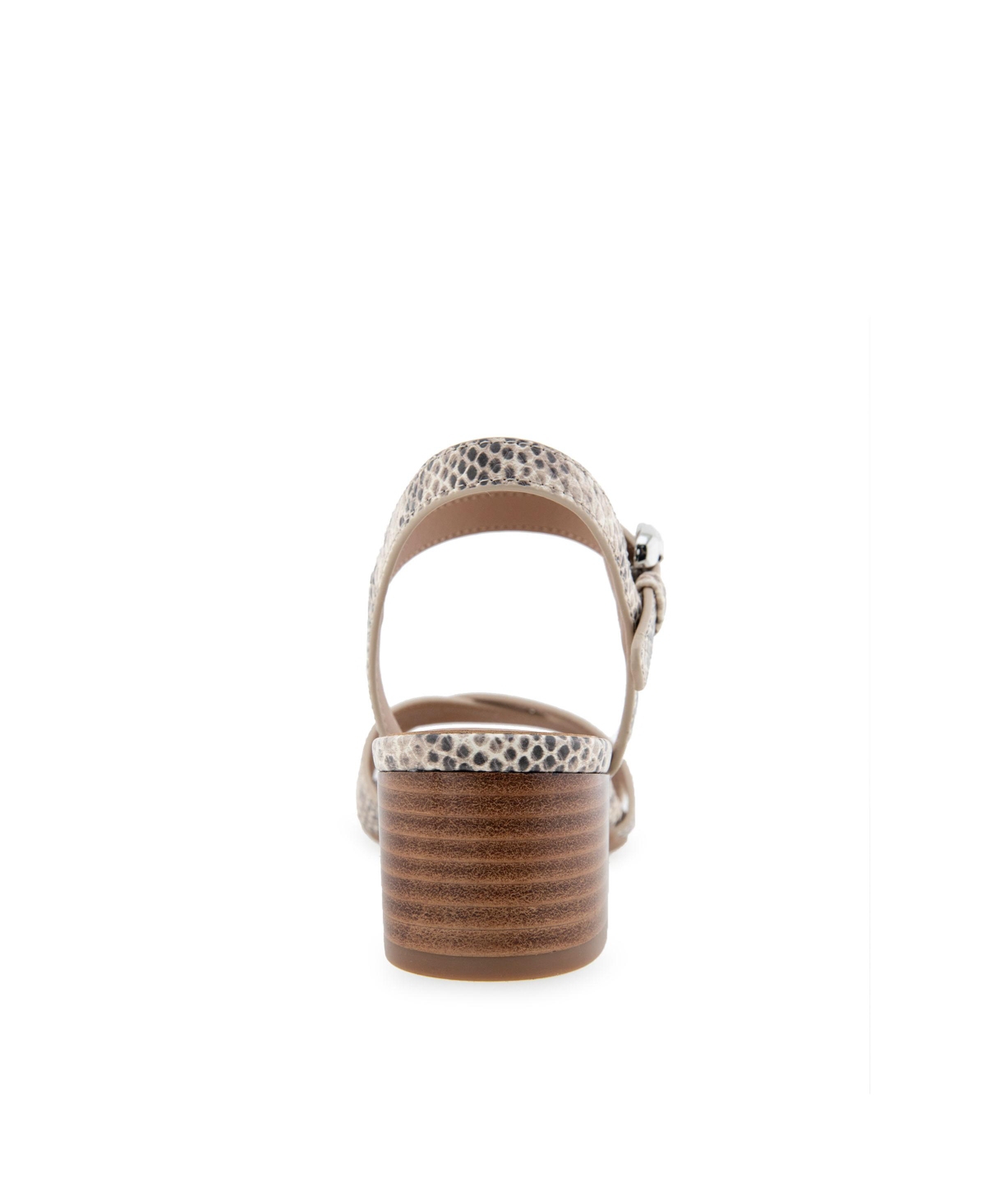 Shop Aerosoles Women's Cinzia Round Toe Dress Sandals In Roccia Printed Snake Faux Leather