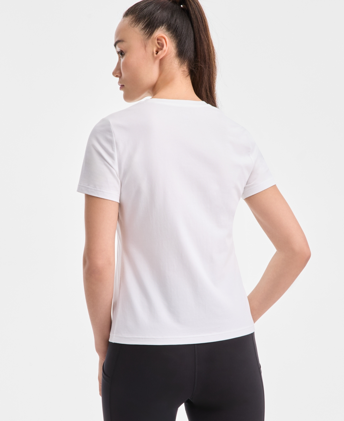 Id Ideology Women's Essential Cotton Short-sleeve T-shirt, Exclusively At Macy's In Bright White