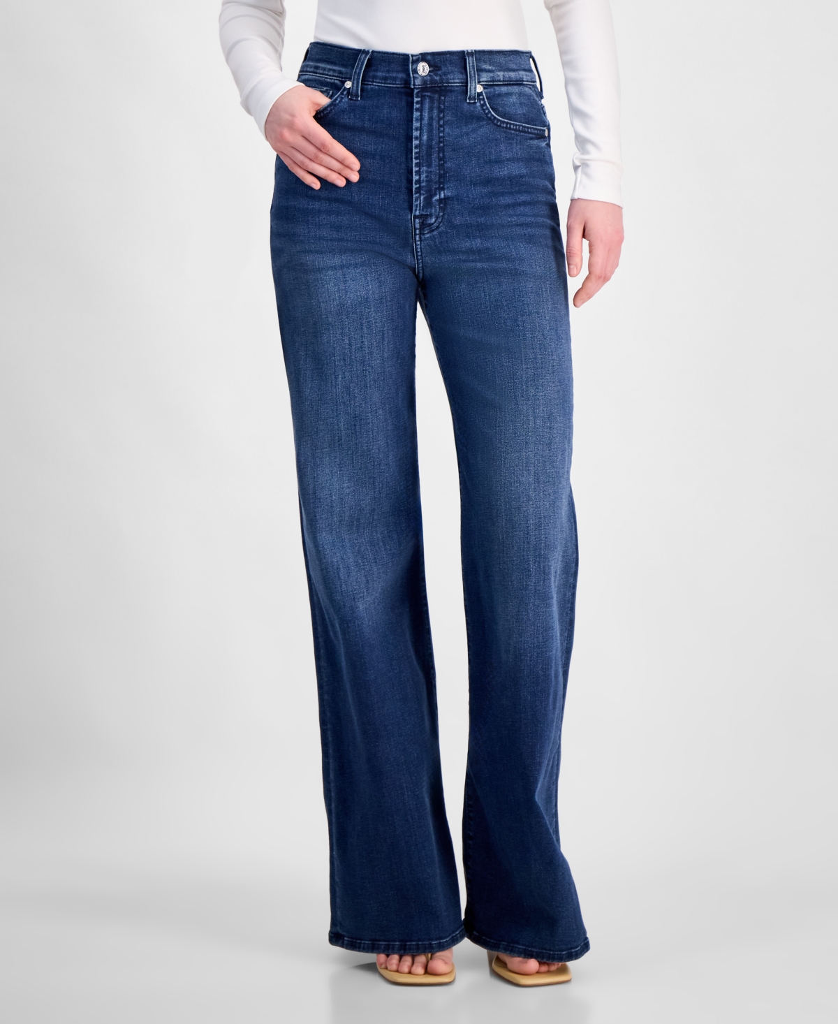 7 For All Mankind Women's Josefina Ultra High Rise Wide-leg Jeans In Tangeri