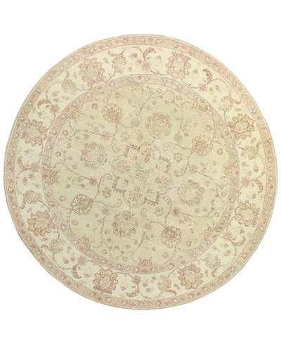 CLOSEOUT! Macy's Fine Rug Gallery, One of a Kind, Mansehra Beige 8' Round Hand-Knotted Rug