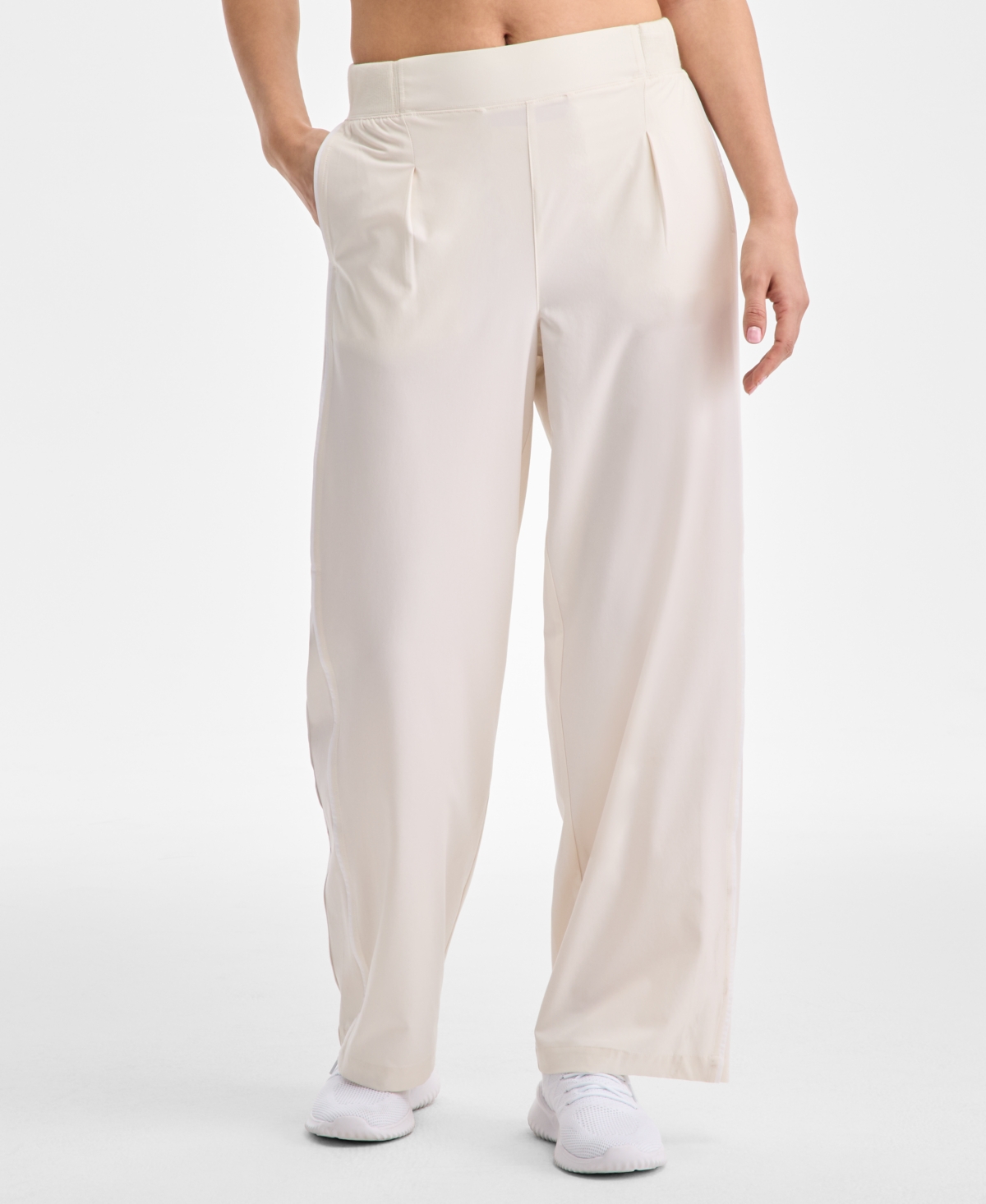 Id Ideology Ideology Women's Woven Elastic Waist Piped Pants, Exclusively At Macy's In Tofu