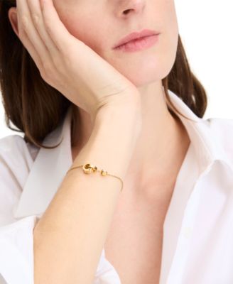 Gold-Tone Set-In Stone Interlink Bracelet  