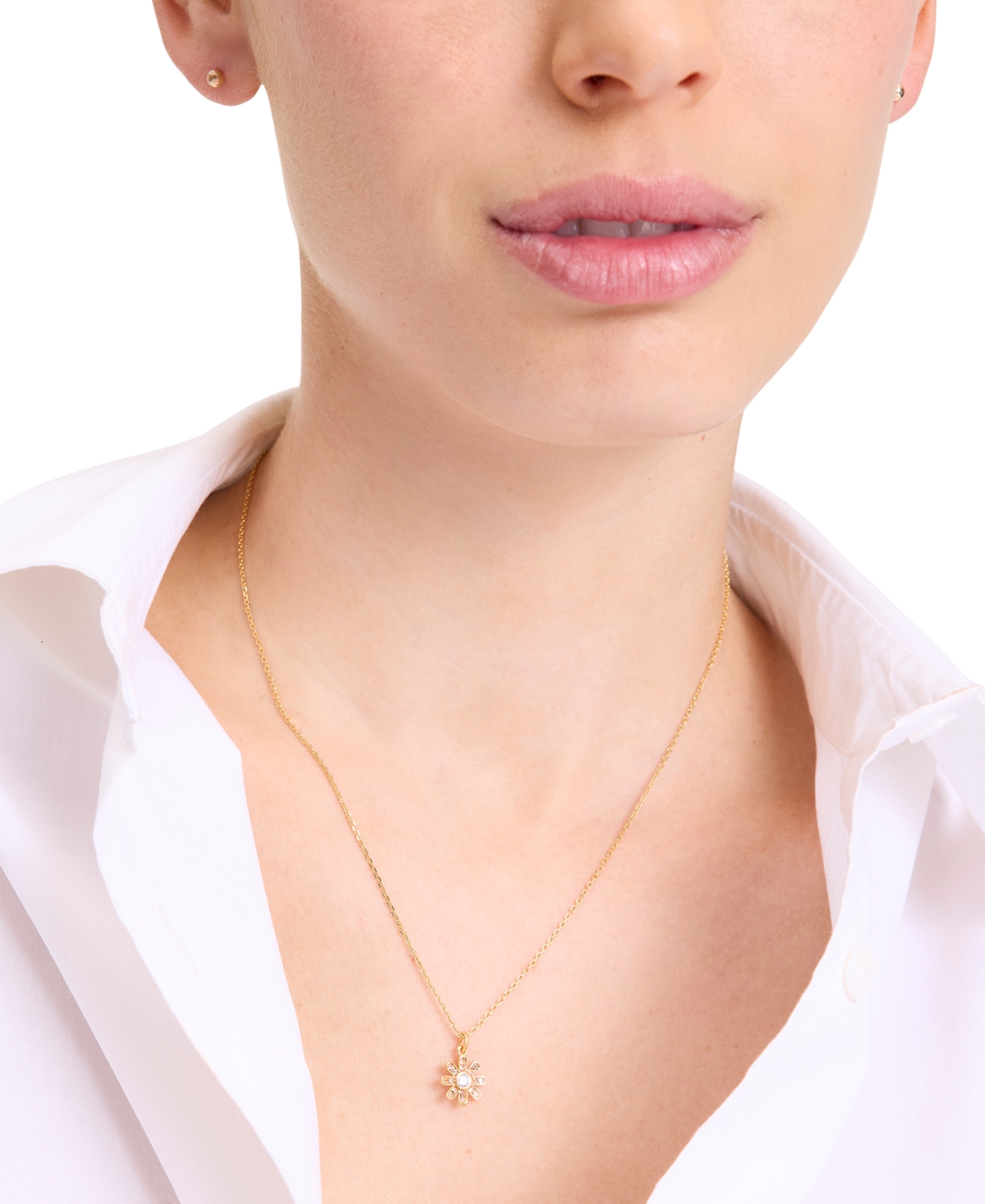 Shop Kate Spade Gold-tone Bursting Blooms Pendant Necklace, 16" + 3" Extender In Yellow Gold
