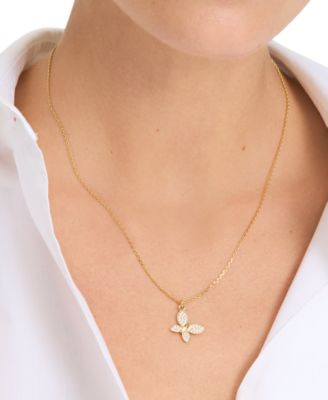 Lucky Charm Gold-Tone Pav&eacute; Crystal Butterfly Pendant Necklace, 16" + 3" extender